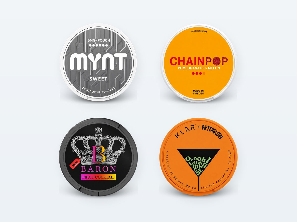 Nicotine pouches: MYNT, Chainpop, Baron, KLAR