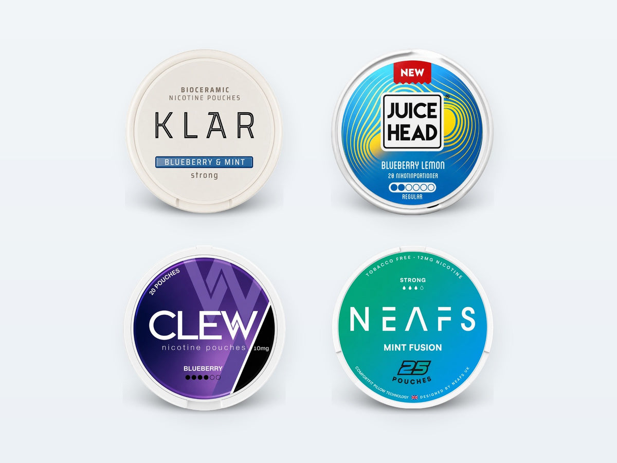 Nicotine pouches: KLAR, JUICE HEAD, CLEW, NEAFS