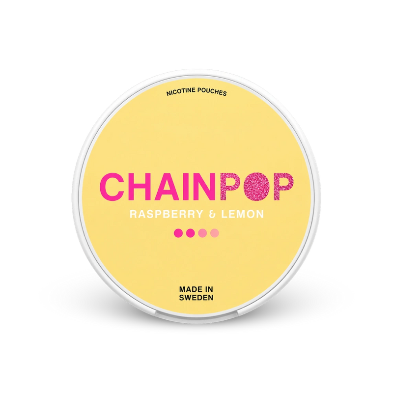 Chainpop Raspberry Lemon – nikotino pagalvėlių skardinė