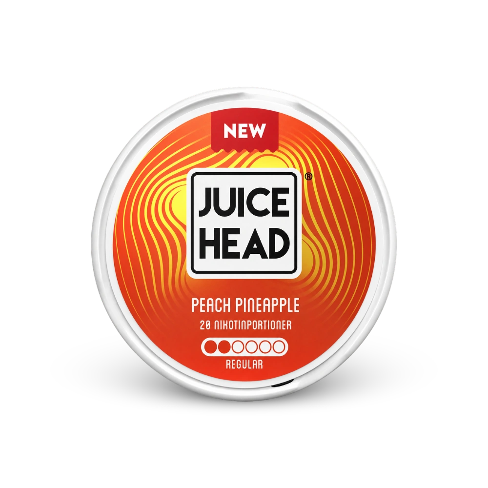Juice Head Peach Pineapple Regular – nikotino pagalvėlių skardinė
