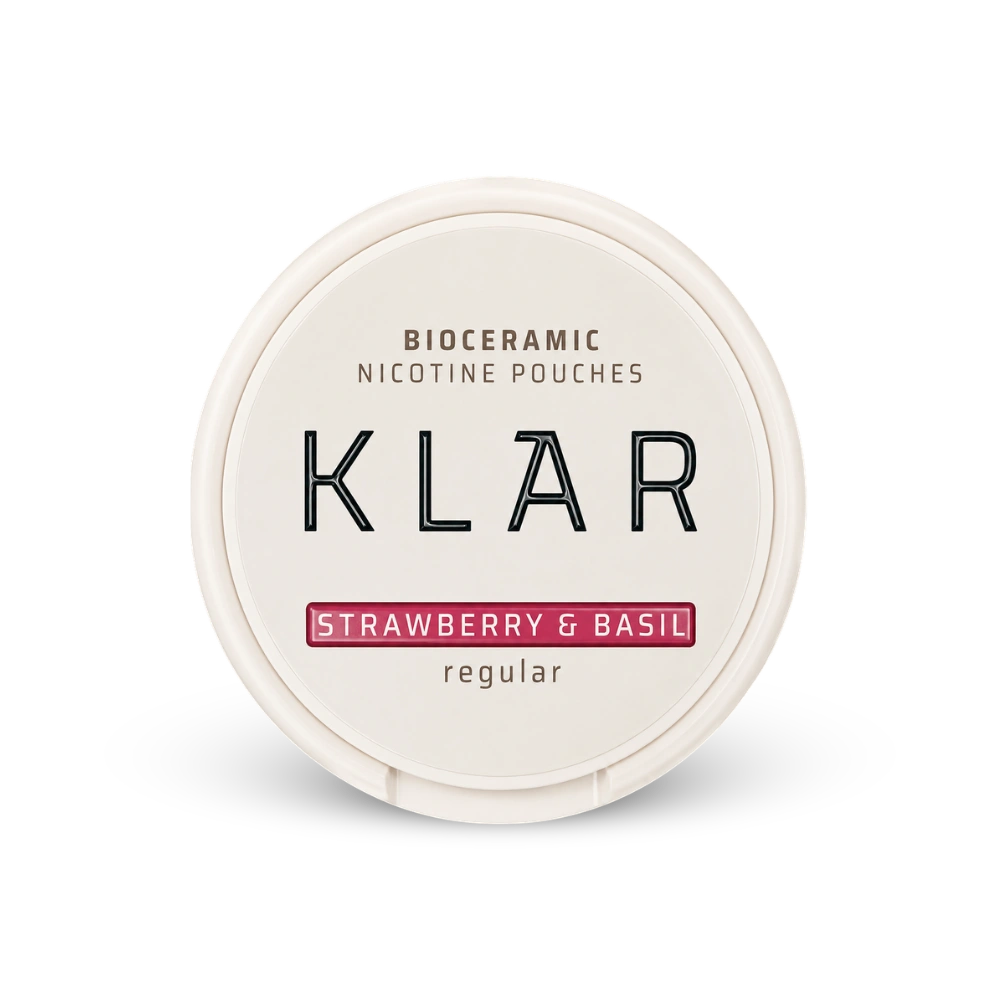 KLAR Strawberry Basil Regular Mini – nikotino pagalvėlių skardinė