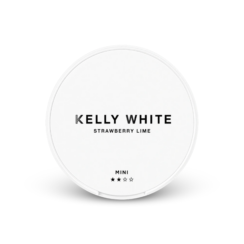 Kelly White Mini Strawberry Lime – nikotino pagalvėlių skardinė