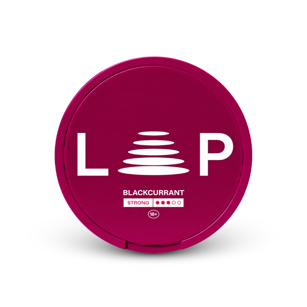 Loop Blackcurrant Strong – nikotino pagalvėlių skardinė