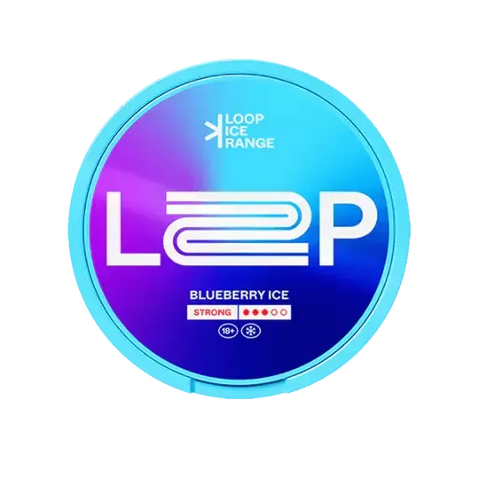 LOOP Ice Range Blueberry Ice Nicotine Pouches Dose Strong Stiprumas