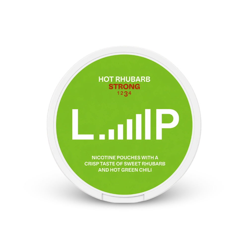 Loop Hot Rhubarb Strong – nikotino pagalvėlių skardinė