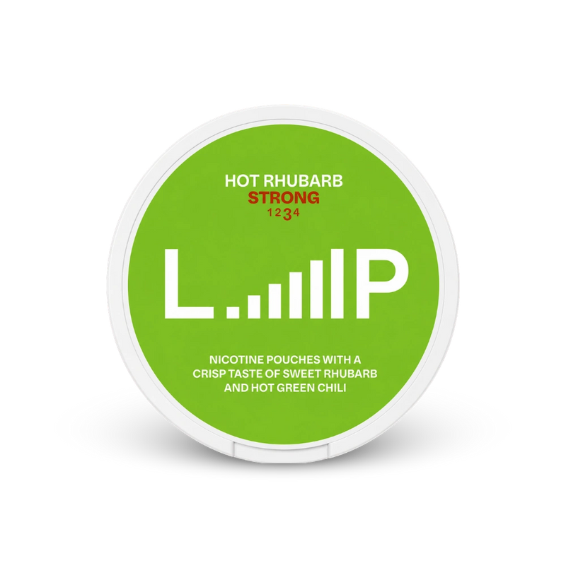 Loop Hot Rhubarb Strong – nikotino pagalvėlių skardinė