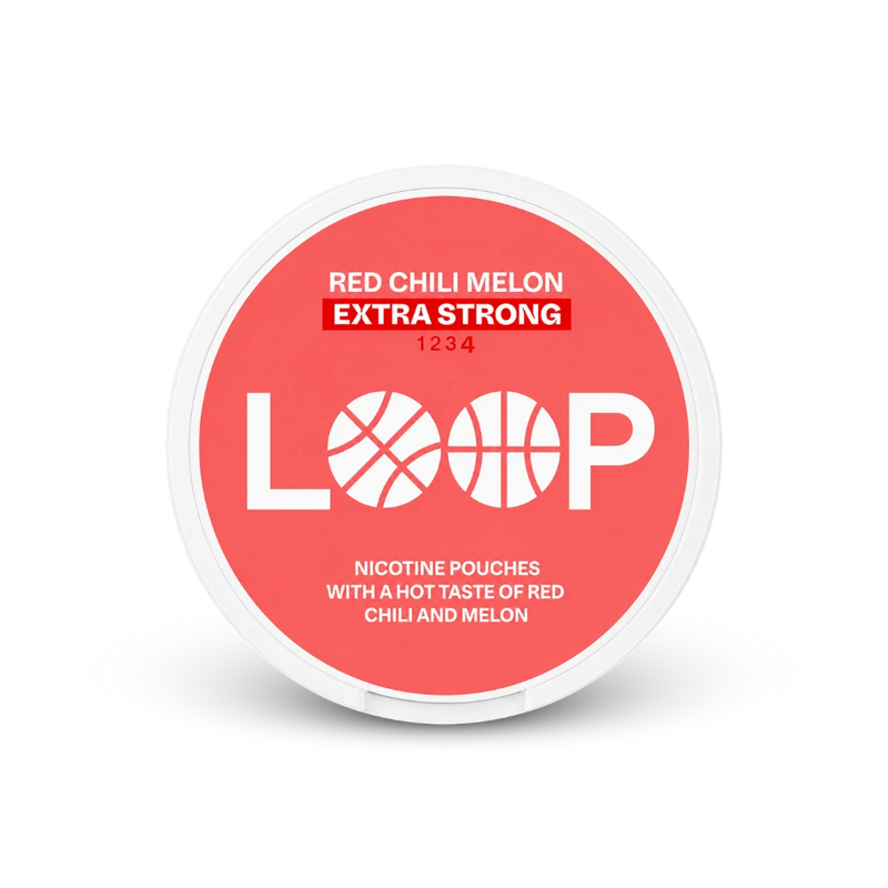 Loop Red Chili Melon Extra Strong – nikotino pagalvėlių skardinė