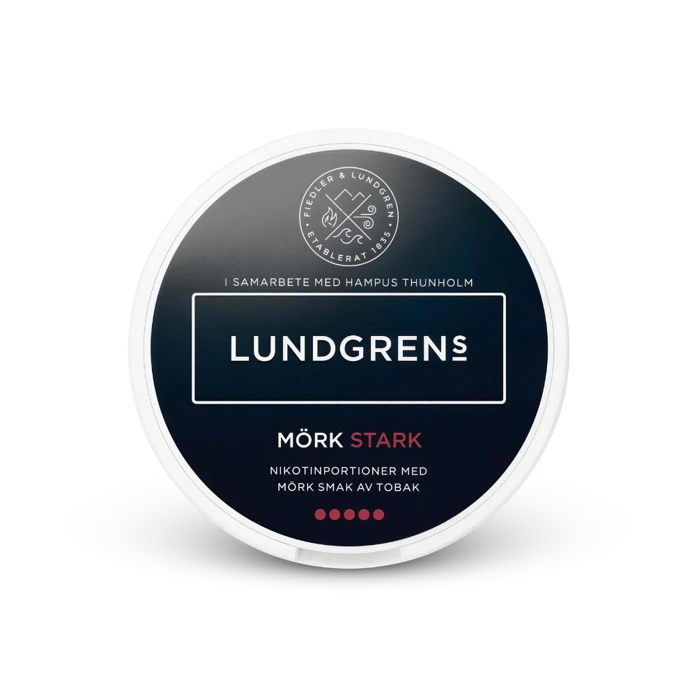 Lundgrens Mörk Stark – nikotino pagalvėlių skardinė