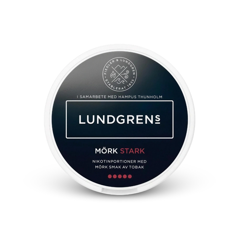 Lundgrens Mörk Stark – nikotino pagalvėlių skardinė