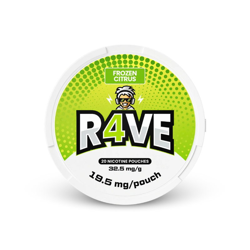 RAVE Frozen Citrus 32.5mg – nikotino pagalvėlių dėžutė