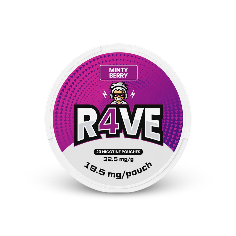 RAVE Minty Berry 32.5mg – nikotino pagalvėlių skardinė