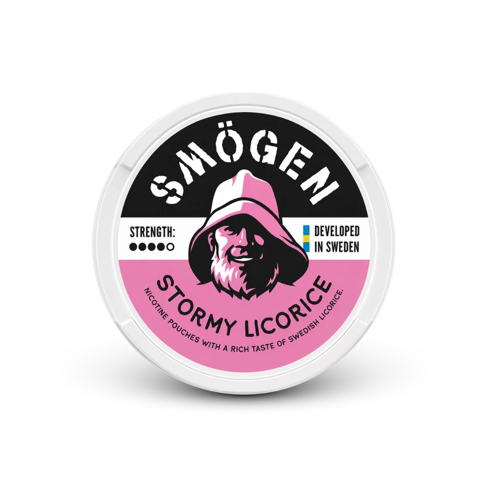 Smögen Stormy Licorice – nikotino pagalvėlių skardinė