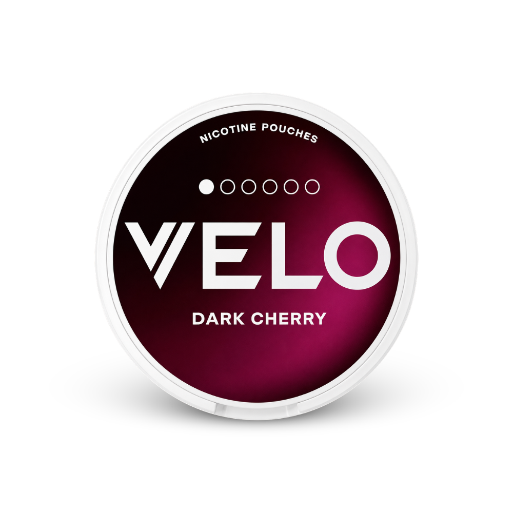 VELO Dark Cherry Mini – nikotino pagalvėlių dėžutė