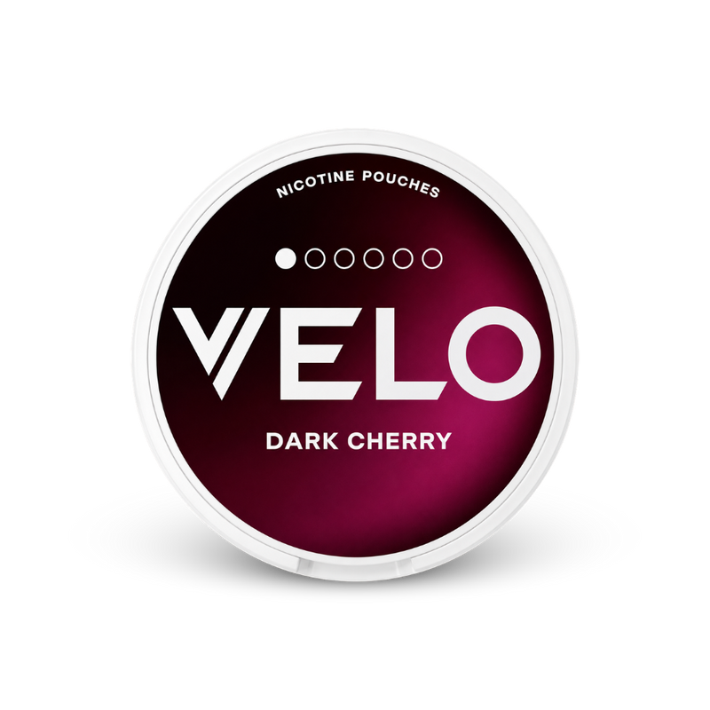 VELO Dark Cherry Mini – nikotino pagalvėlių dėžutė