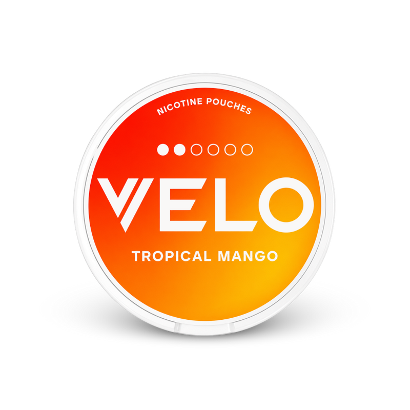 VELO Tropical Mango Slim – nikotino pagalvėlių skardinė