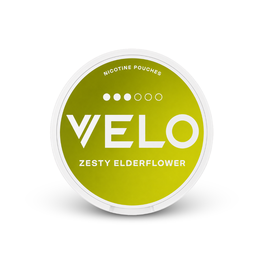 VELO Zesty Elderflower – nikotino pagalvėlių skardinė