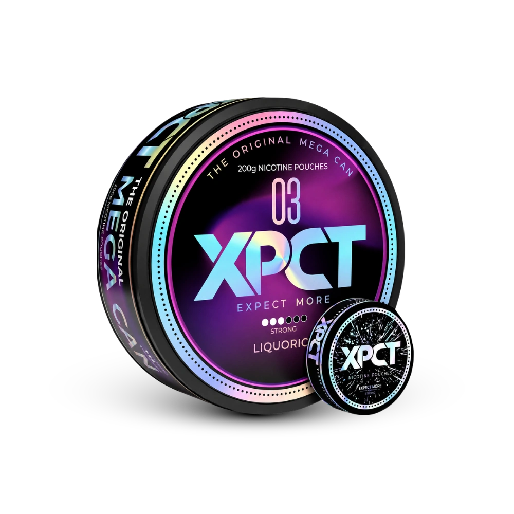 XPCT Black Mega Liquorice – nikotino pagalvėlių skardinė