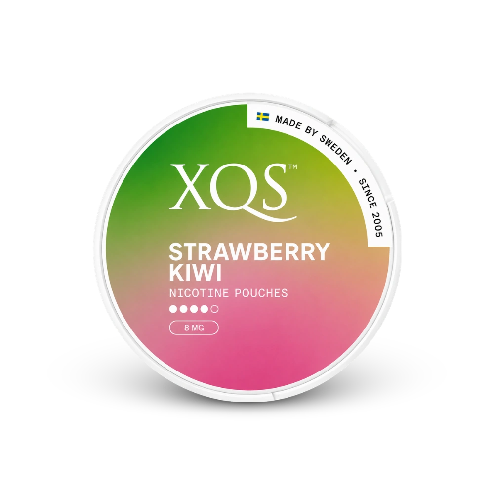XQS Strawberry Kiwi Strong – nikotino pagalvėlių skardinė