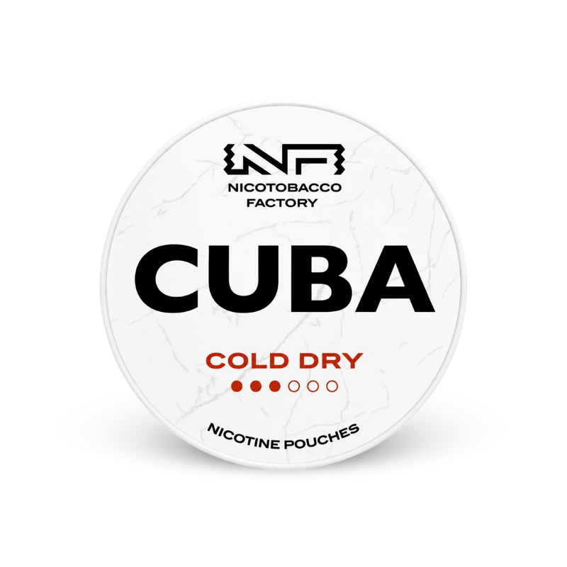 CUBA White Cold Dry – nikotino pagalvėlių skardinė