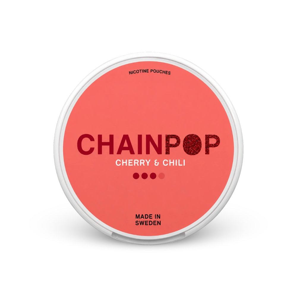 Chainpop Cherry & Chili – nikotino pagalvėlių skardinė