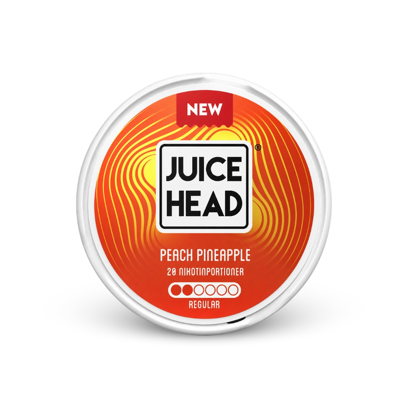 Juice Head Peach Pineapple Regular – nikotino pagalvėlių skardinė