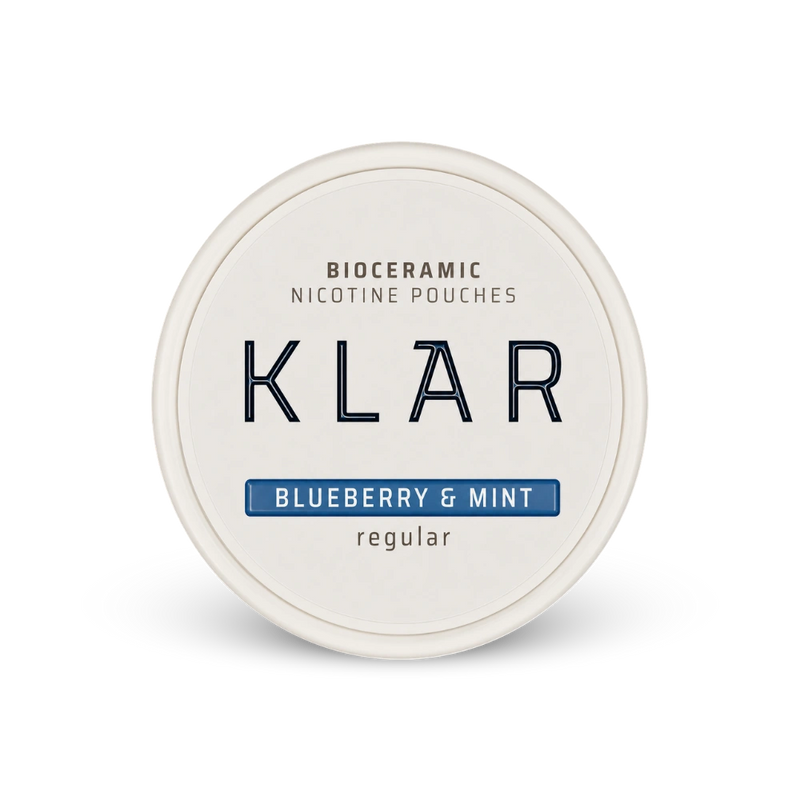 KLAR Blueberry Mint Regular Mini – nikotino pagalvėlių skardinė
