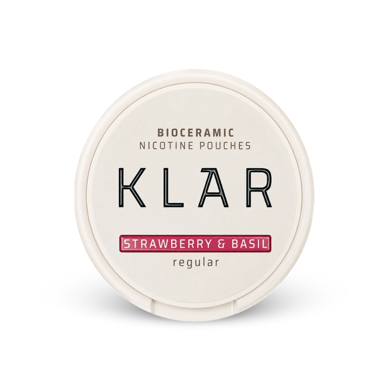 KLAR Strawberry Basil Regular Mini – nikotino pagalvėlių skardinė