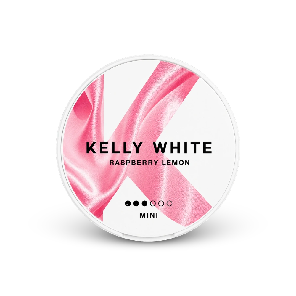 Kelly White Raspberry Lemon Mini – nikotino pagalvėlių skardinė