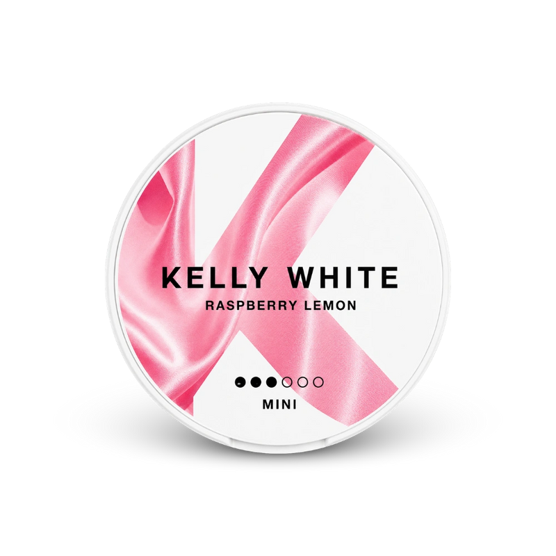 Kelly White Raspberry Lemon Mini – nikotino pagalvėlių skardinė
