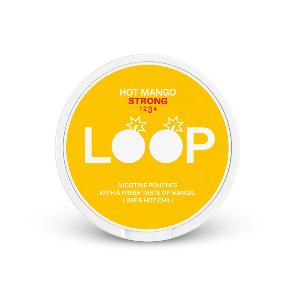 LOOP Hot Mango Strong – nikotino pagalvėlių skardinė