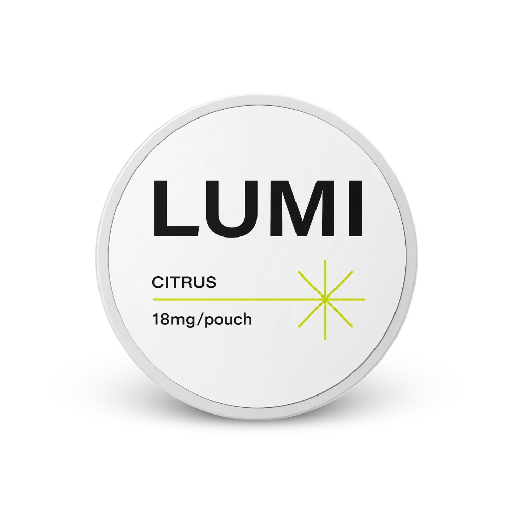 LUMI Citrus 18mg – nikotino pagalvėlių skardinė