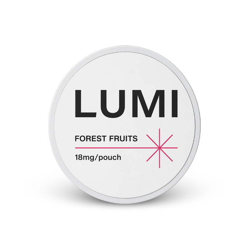 LUMI Forest Fruits 18mg – nikotino pagalvėlių skardinė