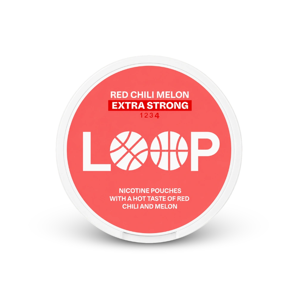 Loop Red Chili Melon Extra Strong – nikotino pagalvėlių skardinė