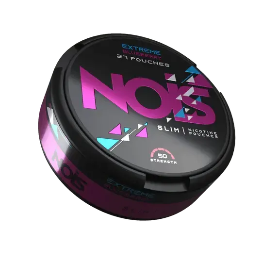 Nois Extreme Blueberry Slim Nikotino pagalvėlės, 50mg stiprumas, 27 maišeliai juodoje dėžėje