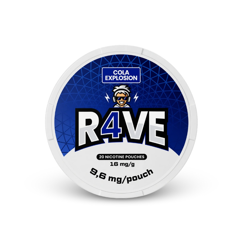 RAVE Cola Explosion 16mg – nikotino pagalvėlių skardinė