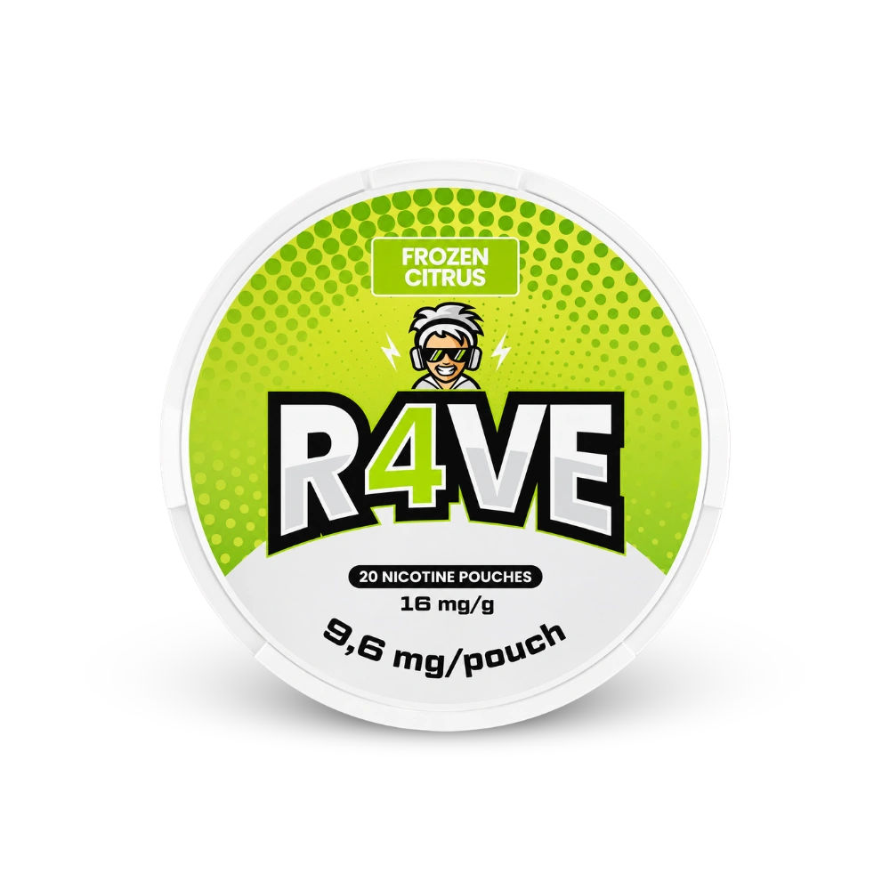 RAVE Frozen Citrus 16mg – nikotino maišelių dėžutė