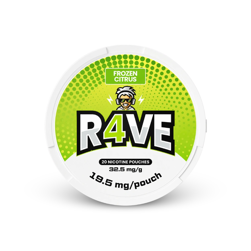 RAVE Frozen Citrus 32.5mg – nikotino pagalvėlių dėžutė