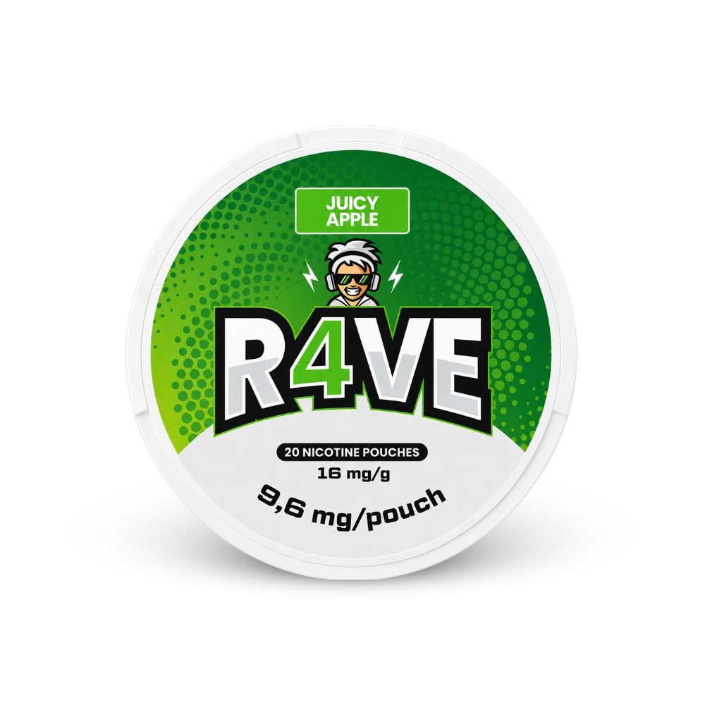 RAVE Juicy Apple 32.5mg – nikotino pagalvėlių skardinė