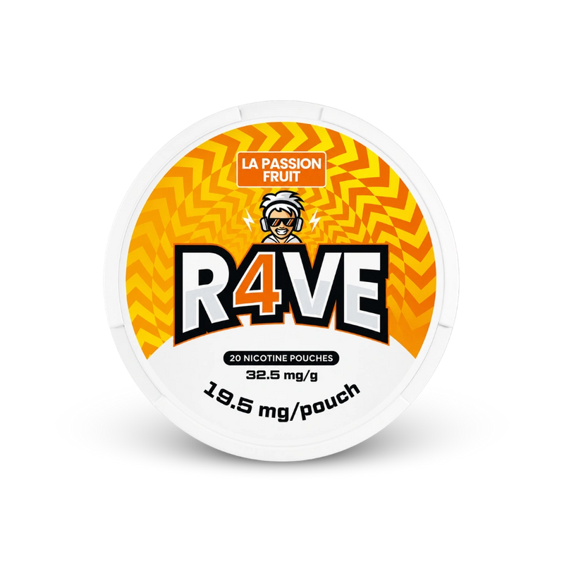 RAVE La Passion Fruit 32.5mg – nikotino pagalvėlių skardinė