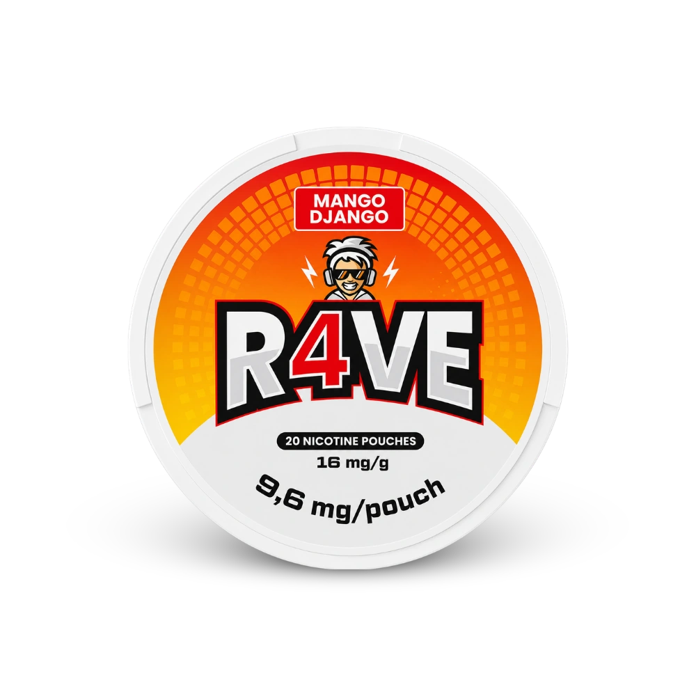 RAVE Mango Django 16MG – nikotino pagalvėlių skardinė