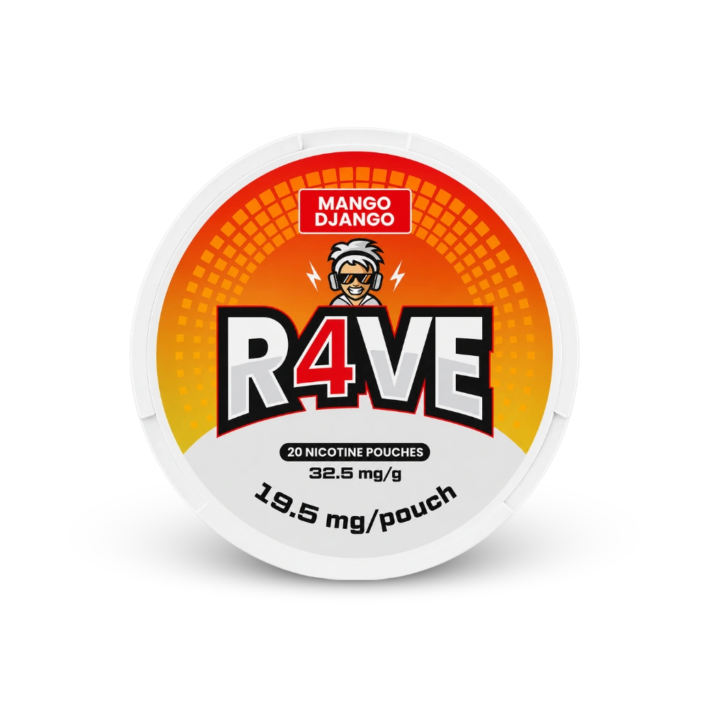 RAVE Mango Django 32.5mg – nikotino pagalvėlių skardinė