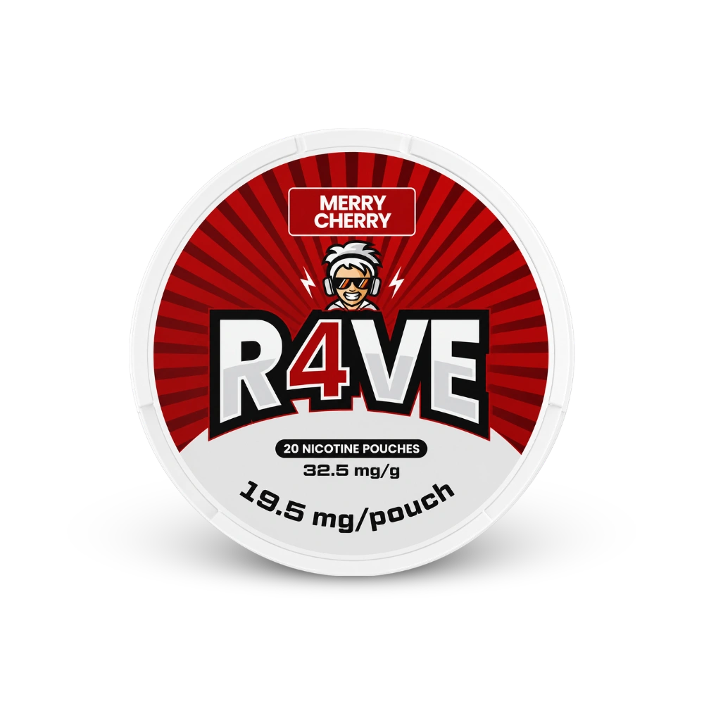 RAVE Merry Cherry 32.5mg – nikotino pagalvėlių skardinė