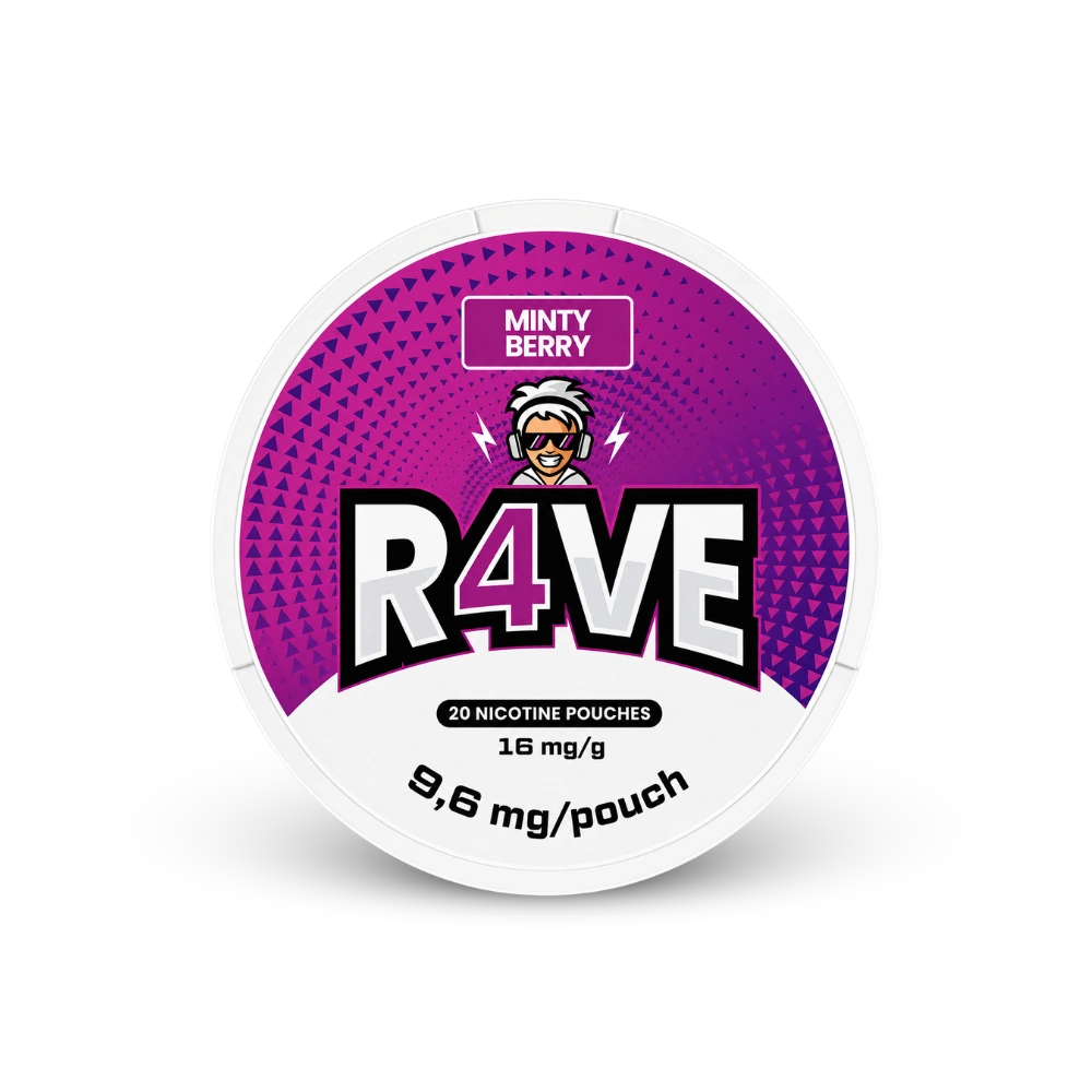 RAVE Minty Berry 16mg – nikotino pagalvėlių skardinė