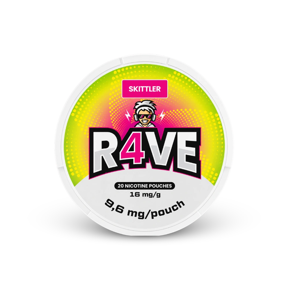 RAVE Skittler 16mg – nikotino pagalvėlių skardinė
