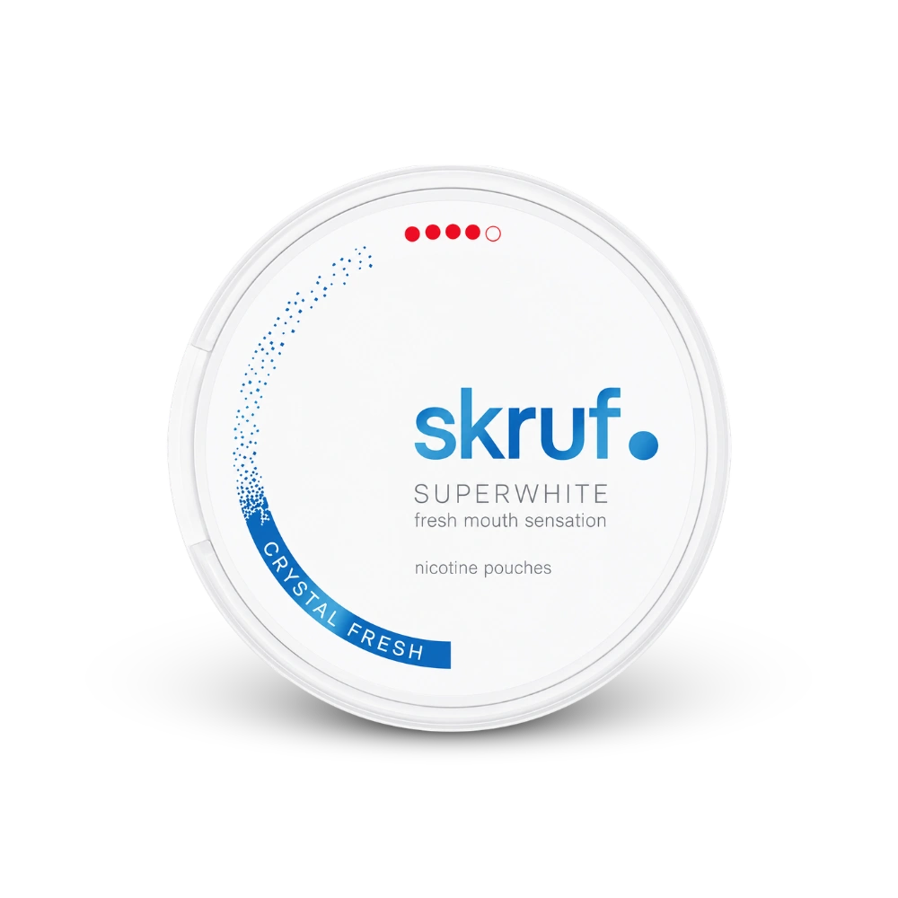 SKRUF Crystal Fresh Extra Strong – nikotino pagalvėlių skardinė
