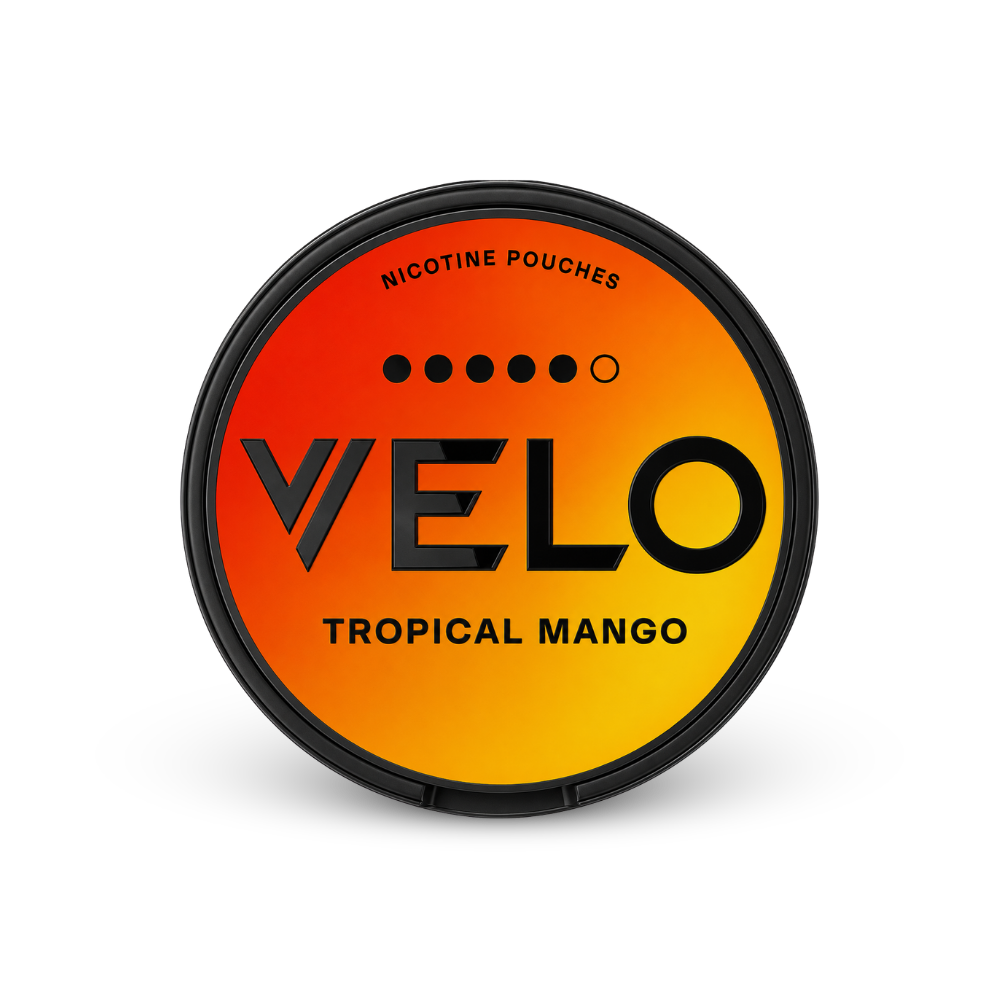 VELO Tropical Mango High Nic – nikotino maišelių skardinė