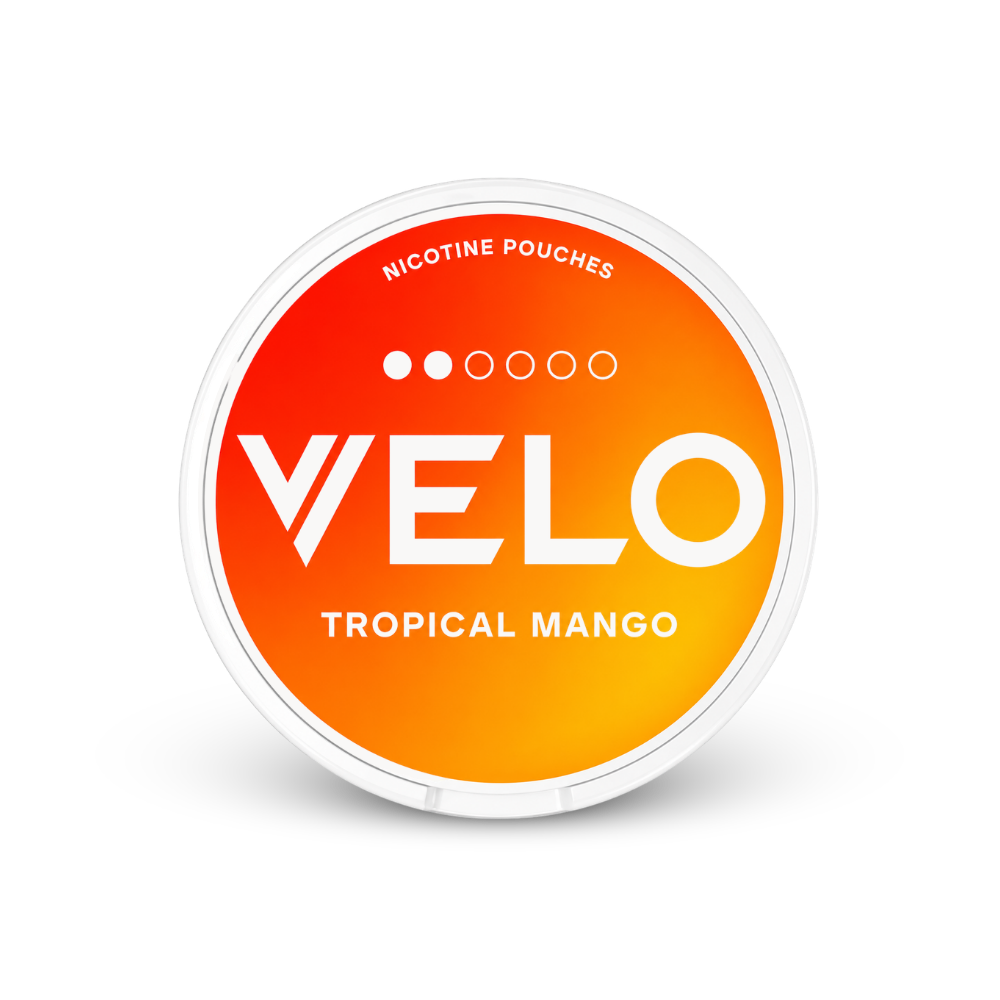 VELO Tropical Mango Slim – nikotino pagalvėlių skardinė