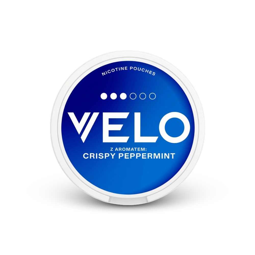 Velo Crispy Peppermint – nikotino pagalvėlių skardinė