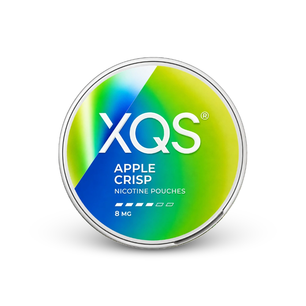 XQS Apple Crisp Slim Strong – nikotino pagalvėlių skardinė
