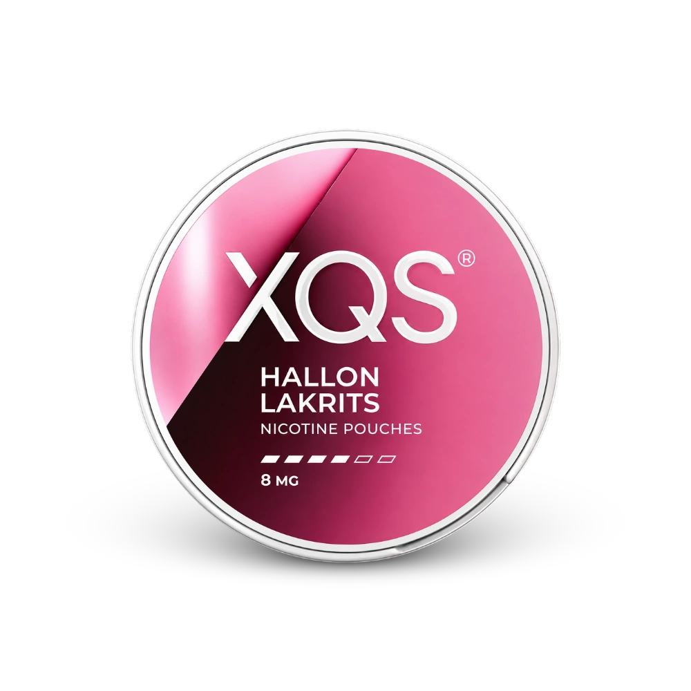 XQS Hallon Lakrits Slim Strong – nikotino pagalvėlių dėžutė